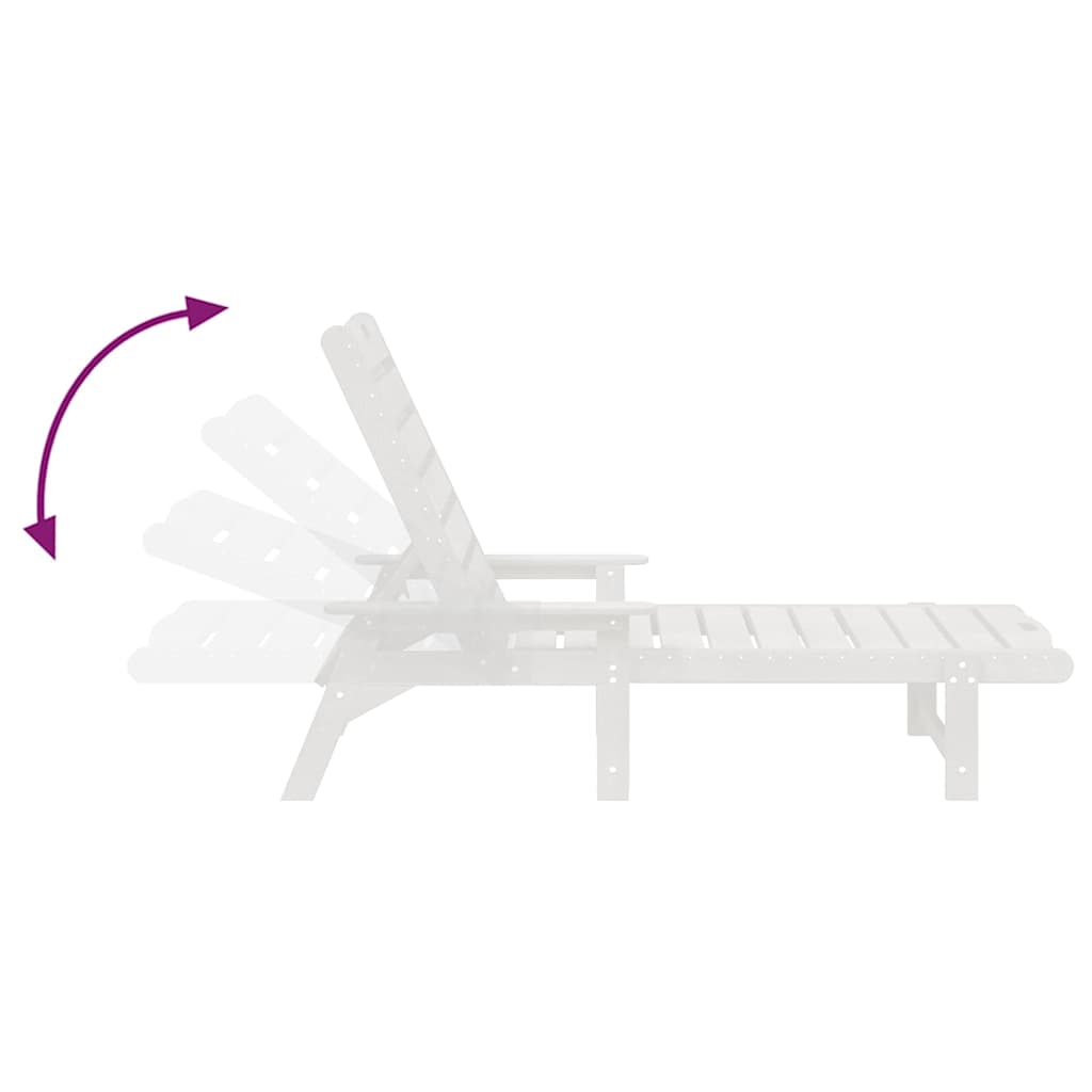 Garden Lounge Furniture Reclining 2 pcs White 53 x 195.5 x 30cm